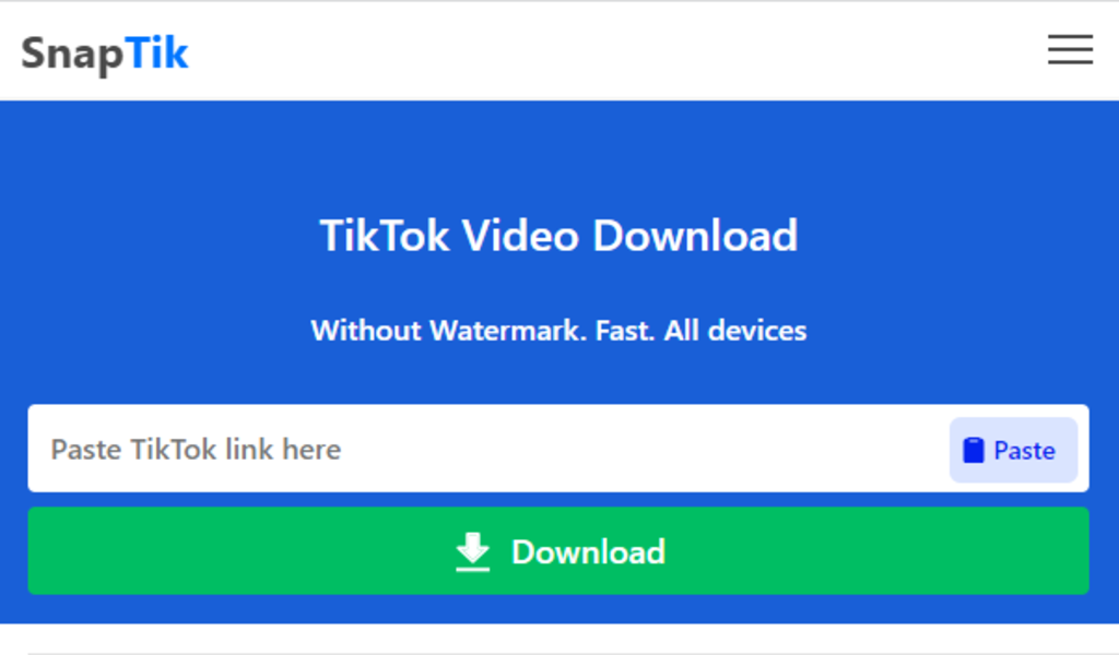 Snaptik Download TikTok Videos Online Without Watermark